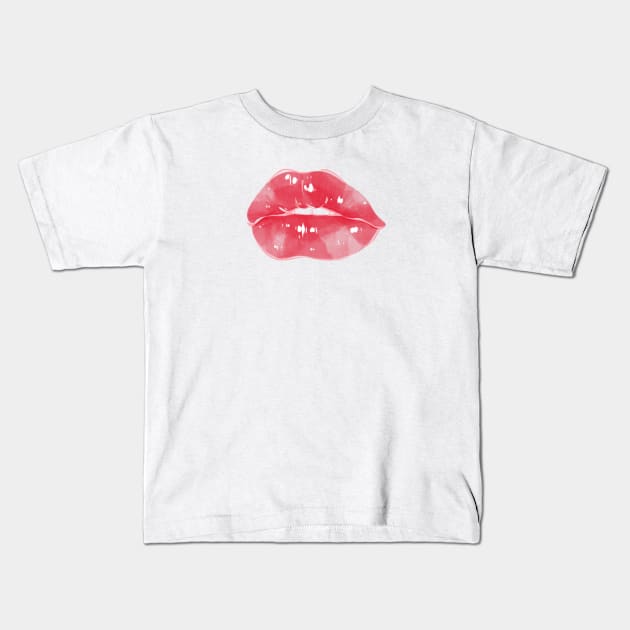 Red Lips Kids T-Shirt by Feminist Vibes